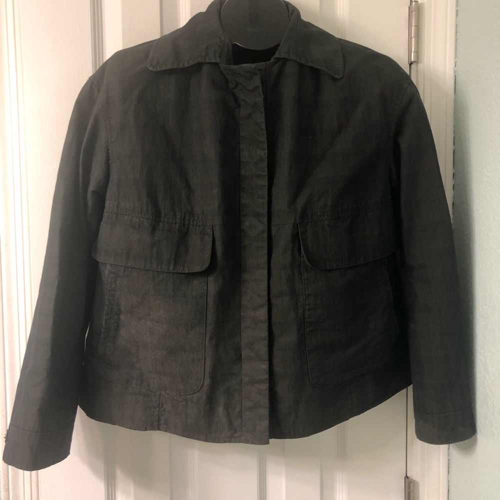Gap brown snap closure jacket w/ removable collar